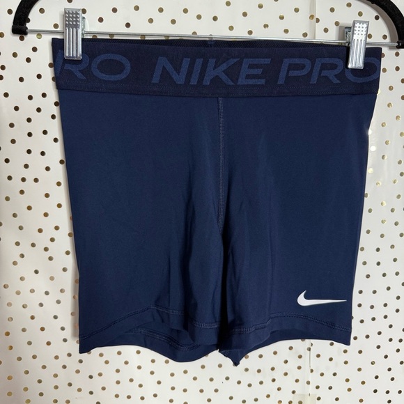 Nike Pro Dark Blue Training Shorts - Picture 1 of 7